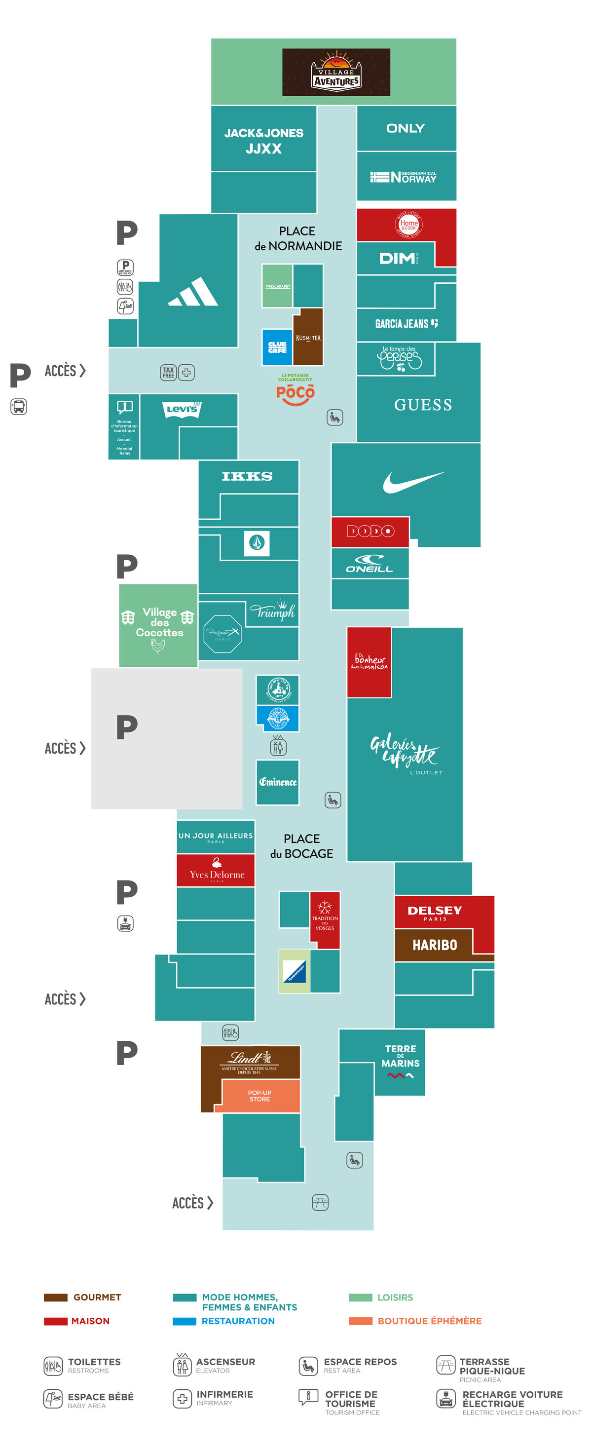 Plan du Honfleur Outlet Village